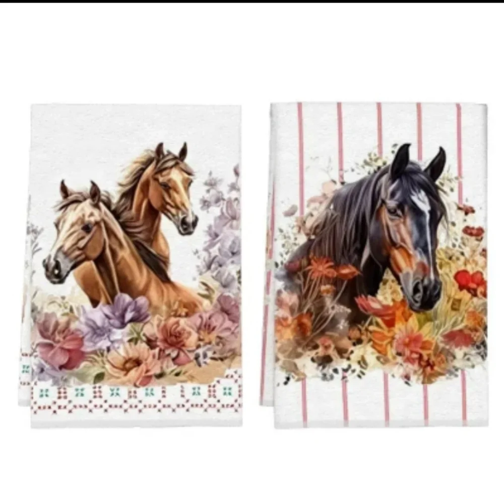Set of 2 Horse Kitchen Towels